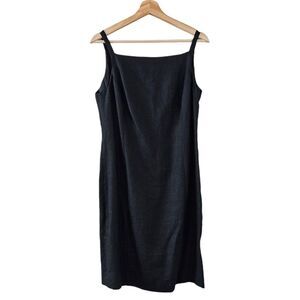 LAUREN Ralph Lauren PETITE 100% Linen Breakers Black Dress NWT